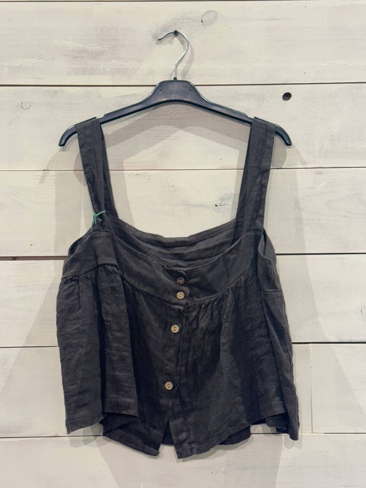 REF 23197 T-SHIRT DE LINHO 100% BOTÕES por atacado de Linos y Textiles