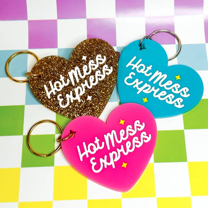 Hot Mess Express - Laser Engraved and Hand Painted Keychain for wholesale by The Hissin' Kitten