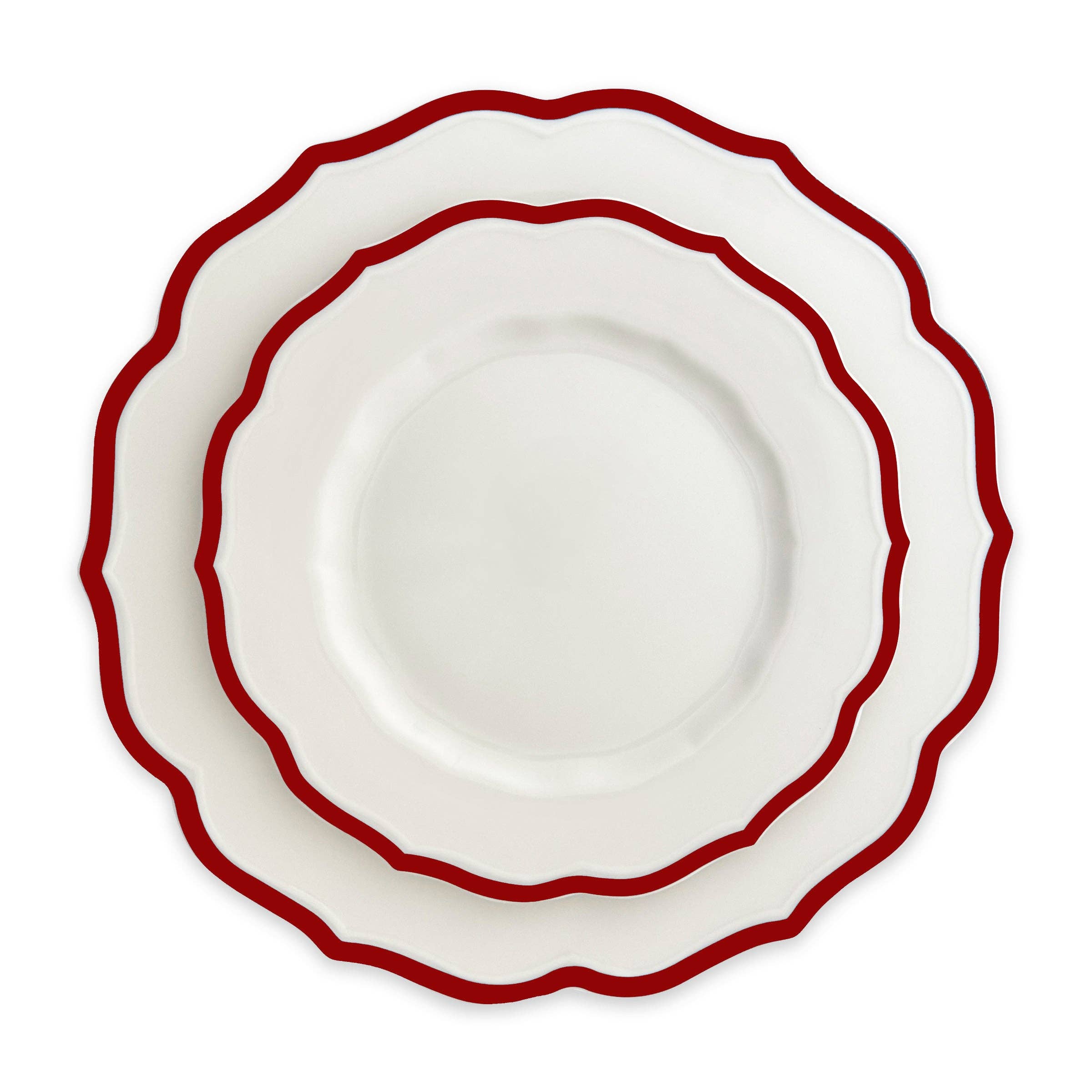 Caskata - Wholesale Salad Plate - Stella Scalloped Crimson Salad Plate5