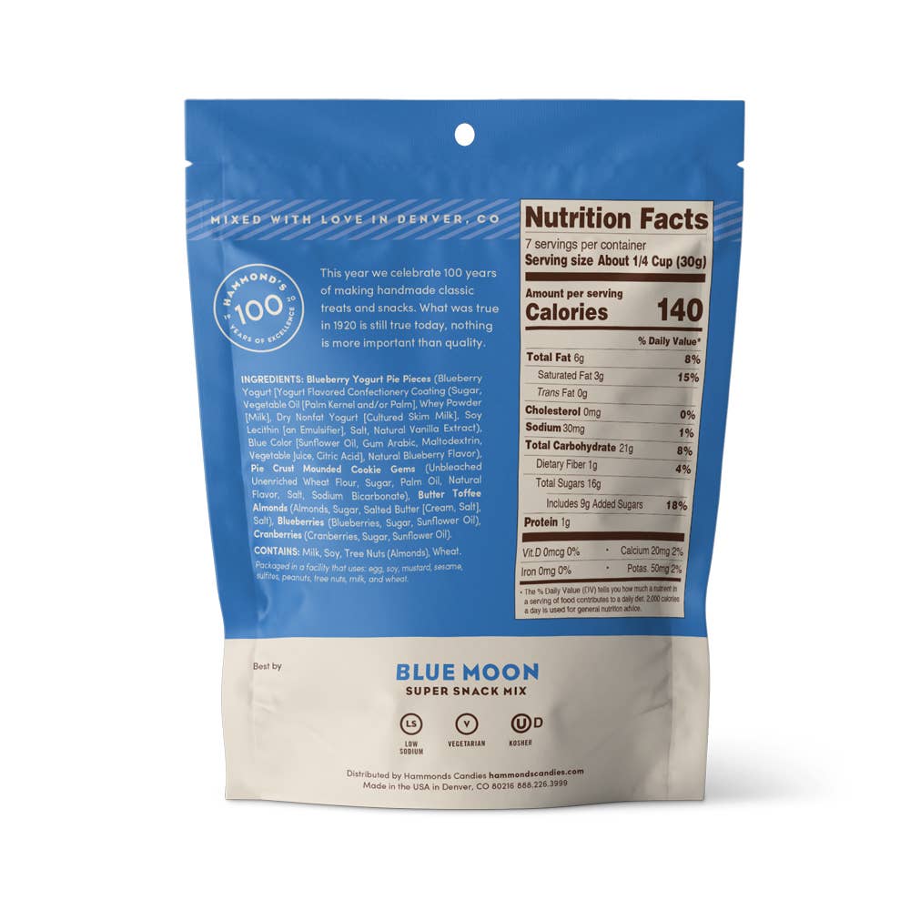 Hammond's Candies - Wholesale Trail Mix - Snack / Trail Mix - Blue Moon - Blueberry & Yogurt - 7.5 oz1