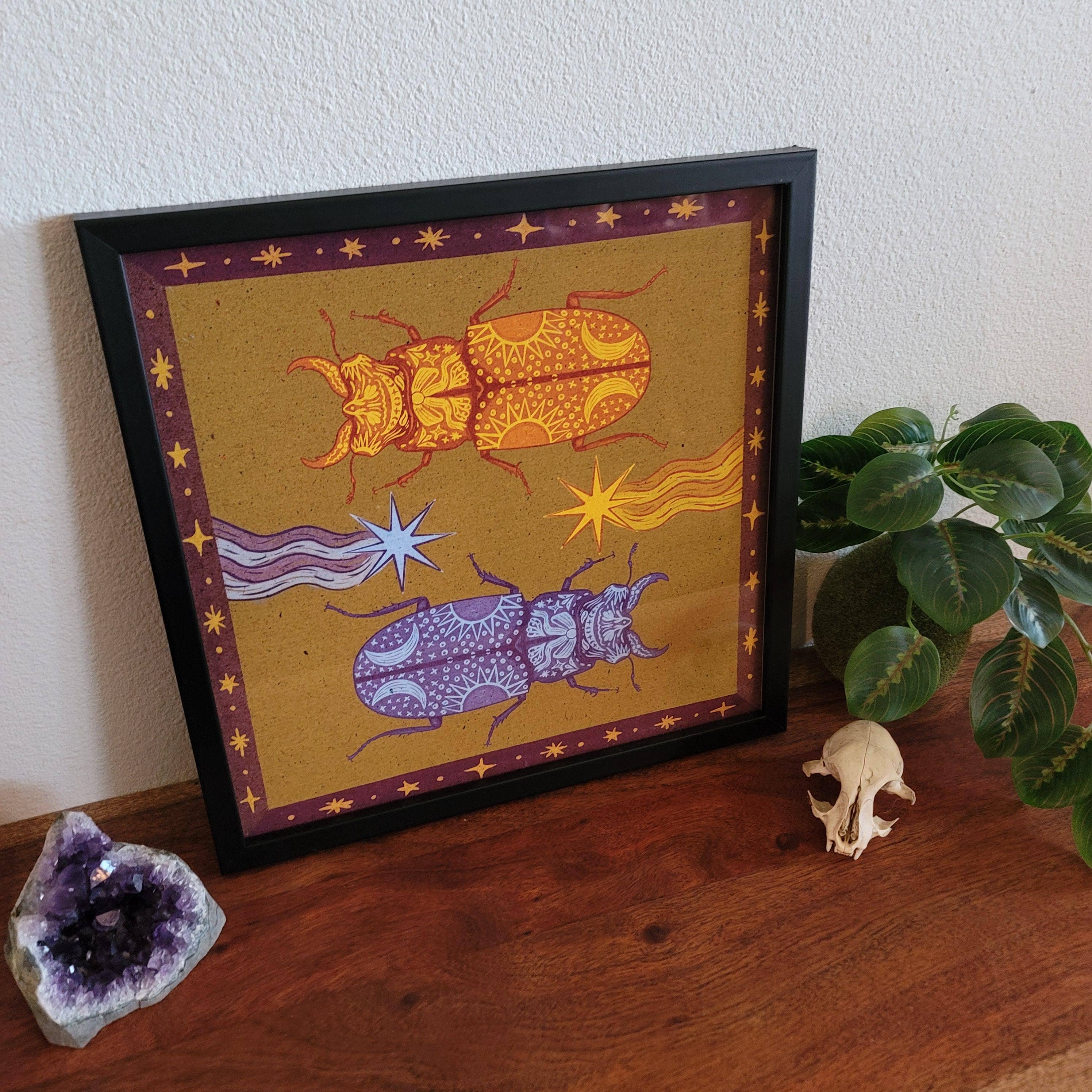 Black Moss Studio - Wholesale Art print - Celestial Stag Beetle Wall Art - Goblincore Decor9