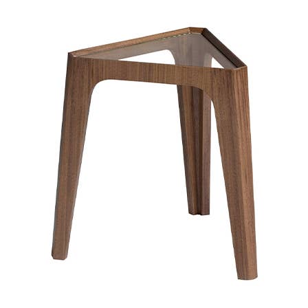 Corner table with fixed triangular top in tempered glass1 for wholesale by ANGEL CERDA