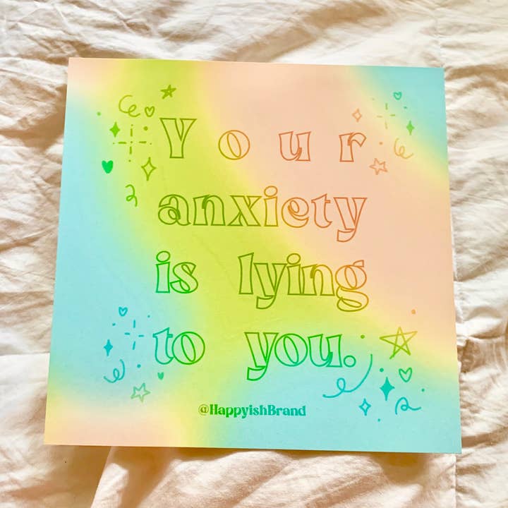 Din ångest ligger konsttryck - mental hälsa väggkonst dekor för wholesale av Happyish Brand
