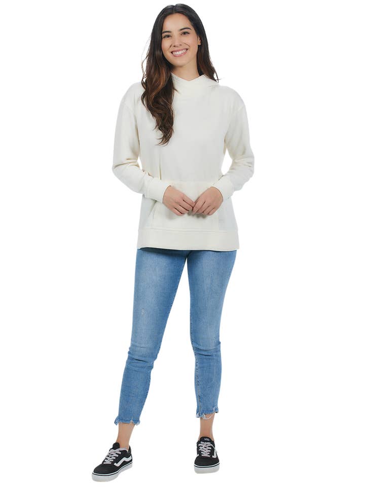 U.S. Apparel - Wholesale Hoodie - Women's - Ladies Crossover Hoodie - Garment Burnout Fleece