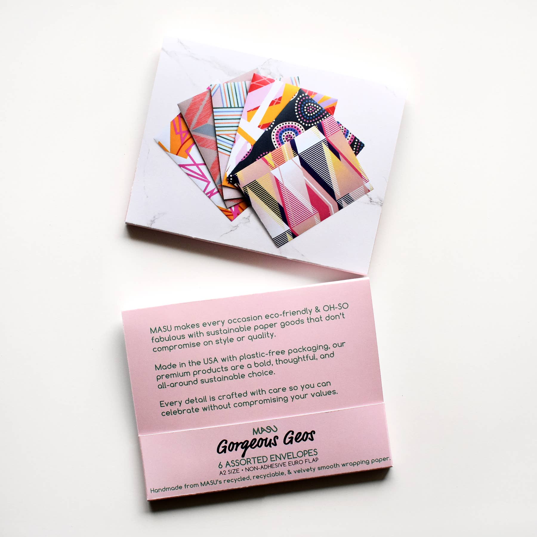 MASU - Wholesale Envelopes - Geometric Handmade Eco-Friendly Envelopes - Set of 62