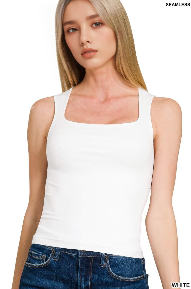 42POPS - Wholesale Tank Top - Women's - `.Double Layered Square Neck Tank Top0