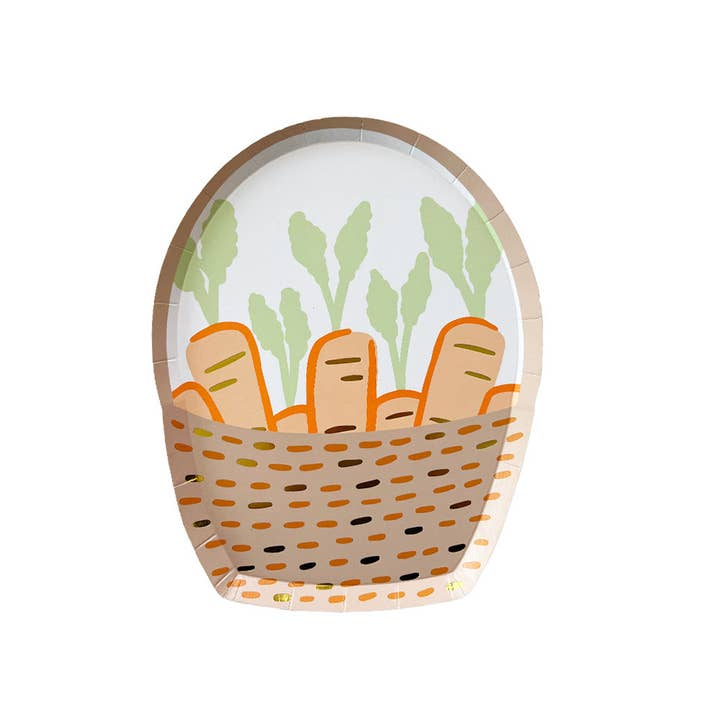 Jollity & Co. + Daydream Society - Wholesale Disposable Plate - Bunnies In The Garden Small Basket Plates