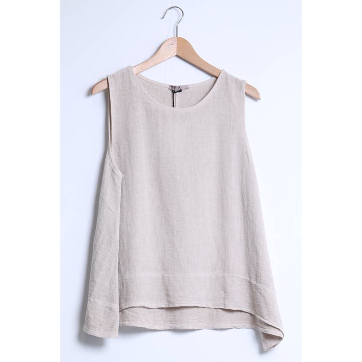 Shyloh - Wholesale Blouse - Women's - Sleeveless top in large cotton linen 1581810