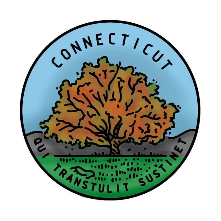 50 Stati Cerchi - Set di Timbri Fotopolimerici 2x2 - Connecticut per la vendita all'ingrosso da parte di Honey Bee Stamps