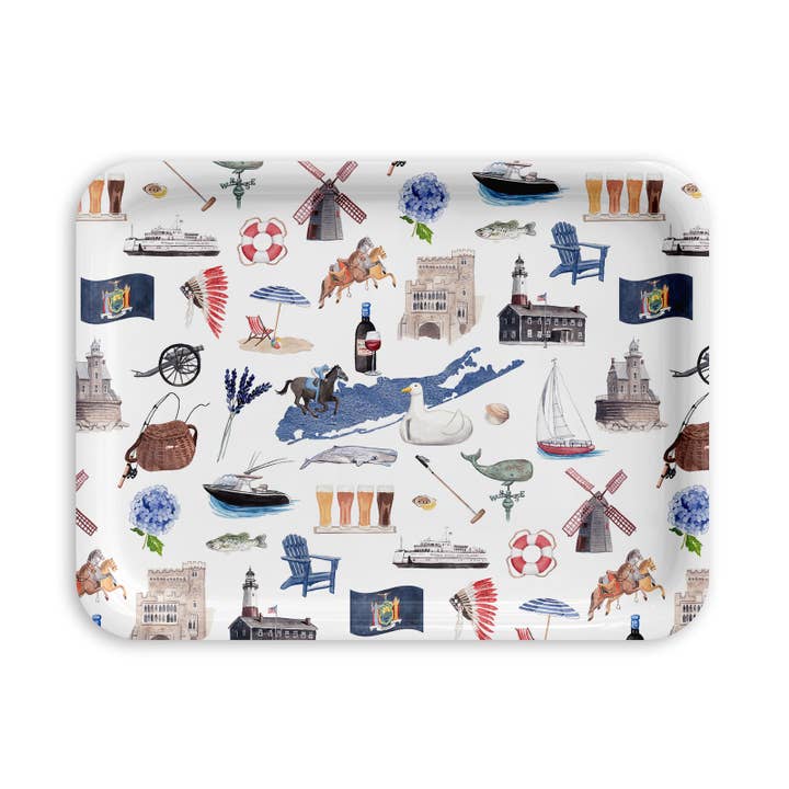 Long Island/Hamptons (NY) För alltid! Serveringsbricka: Tre storlekar för wholesale av The Muddy Dog