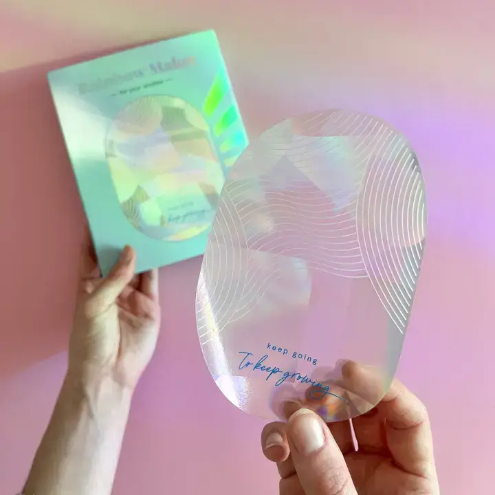 Botanopia USA - gifts , decor and cards for plant lovers - Wholesale Suncatcher - Rainbow maker sticker - Keep going to keep growing0