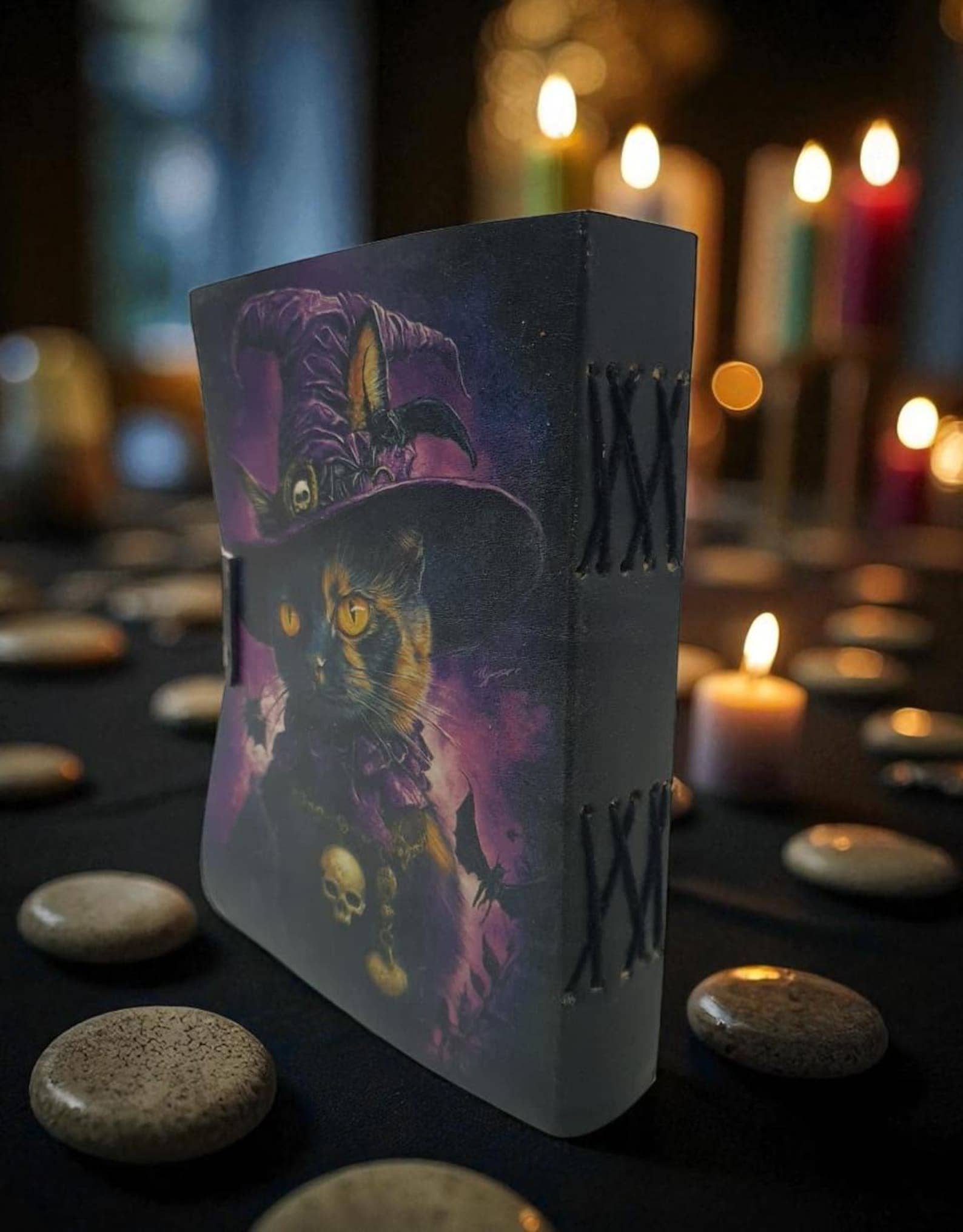 MNM HANDICRAFTS - Wholesale Journal/Diary - Mystical Black Cat Witch Leather Journal – Vintage Journal1