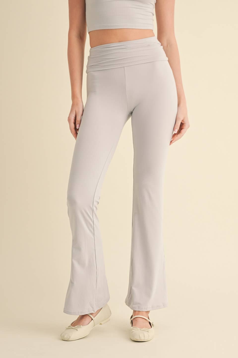 KIMBERLY C - Wholesale Pants - Women's - Soft Knit Foldover Flare Pants43