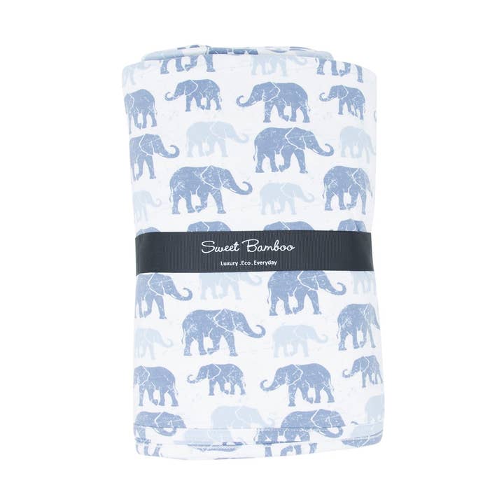 Manta de recepción - Ethan Elephants para venta al por mayor de Sweet Bamboo