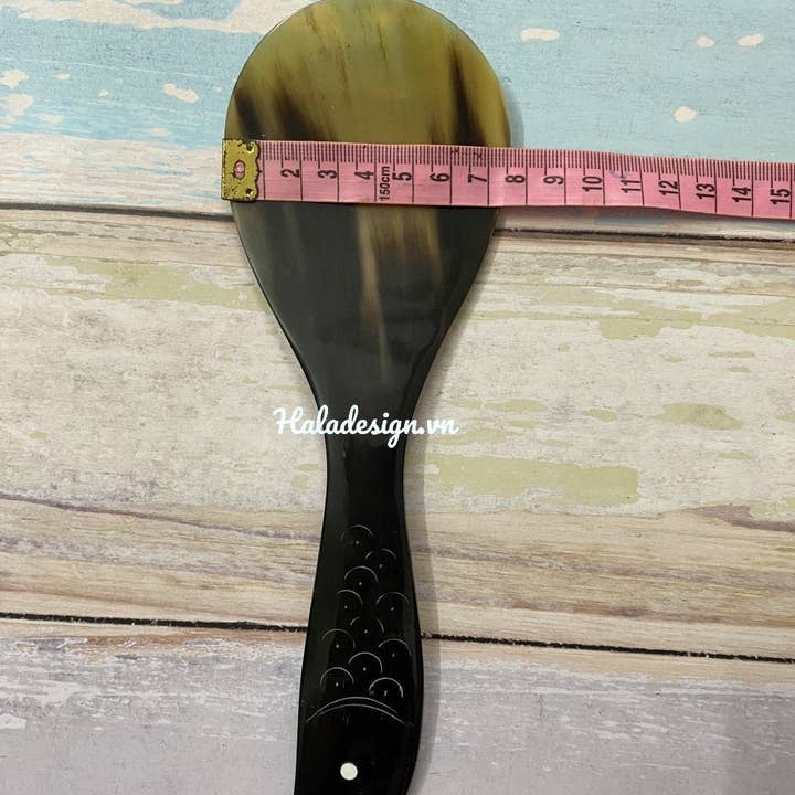 Hala Design - Wholesale Serving utensil - Buffalo Horn Fish Rice Paddle Spoon, Salad Serving6