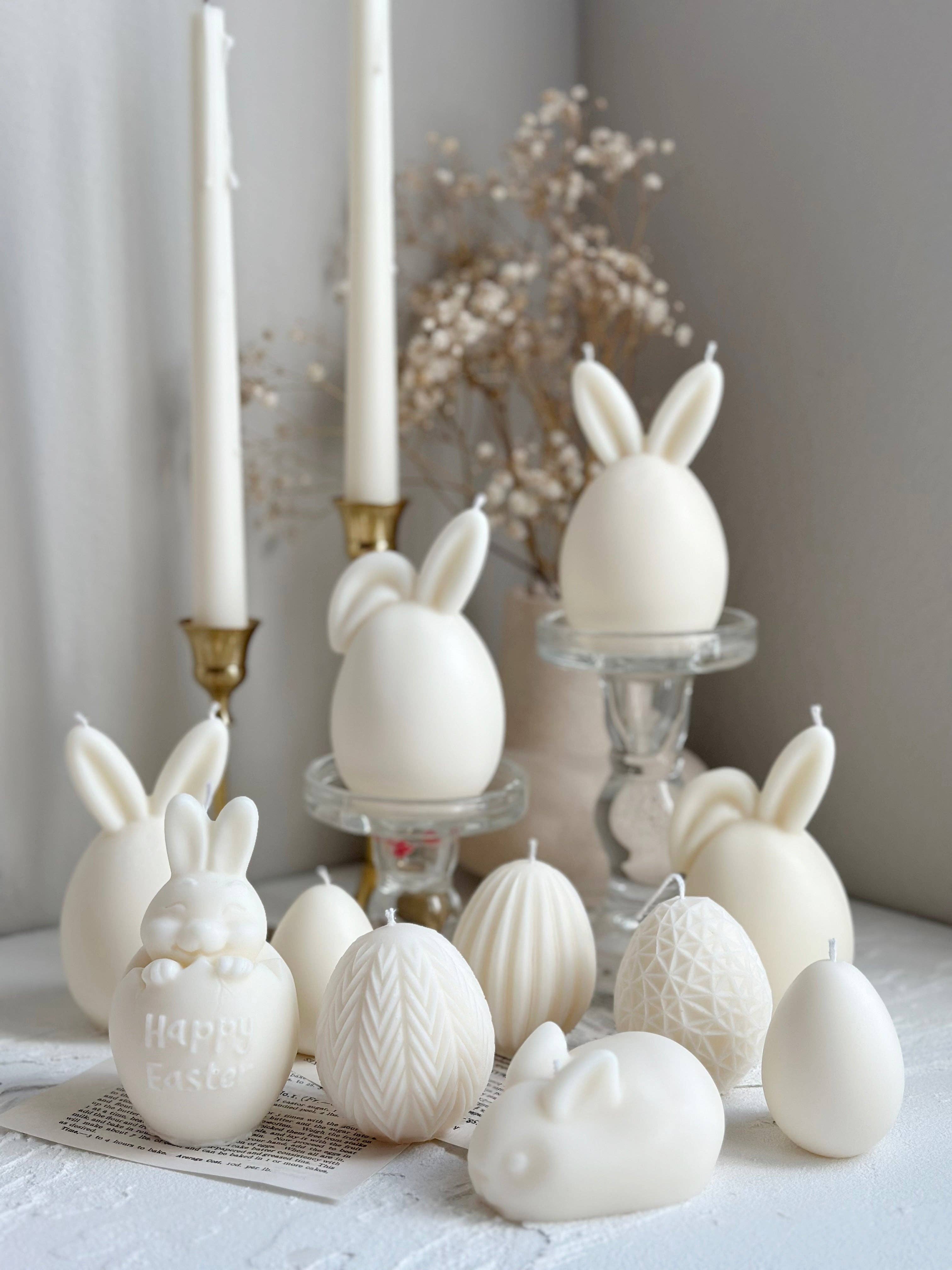 LA AROMA CANDLE CO. – Velas de decoração por atacado – Vela Coelho e Ovo de Páscoa, Vela Grega de Páscoa1