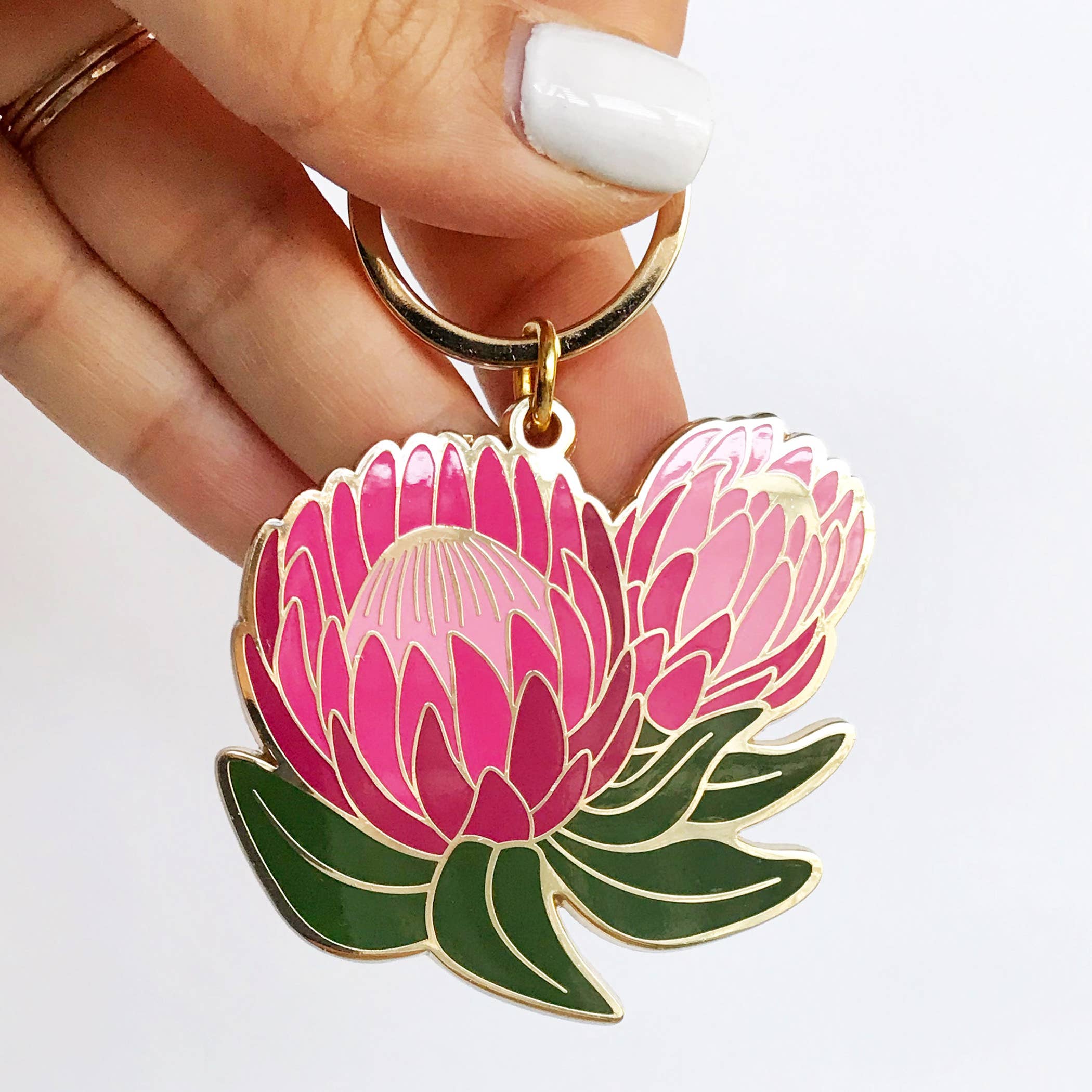 Paper Anchor Co. - Wholesale Keychain - Women's - Ofelia Protea Flower Keychain | Valentine Gifts1