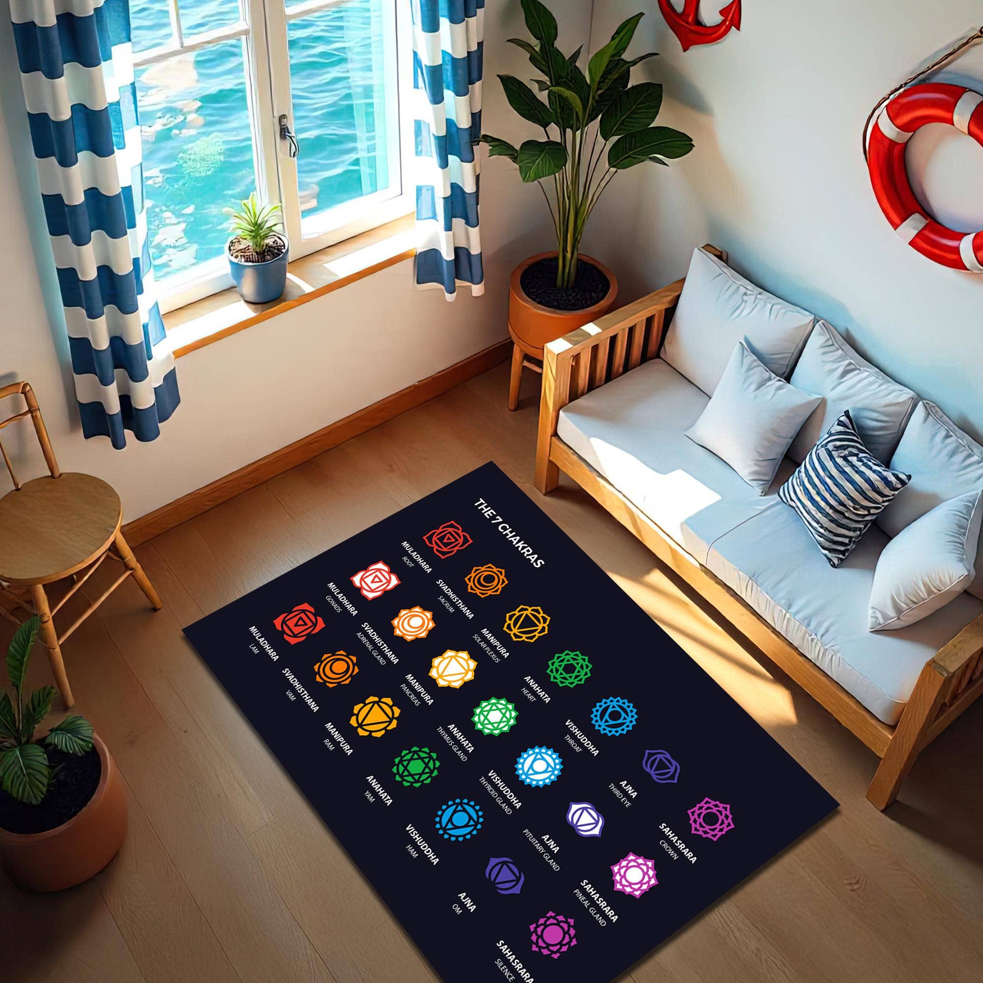 Rugendary Trade LLC – wholesale Yogamatta – Sju Chakra Yogamatta: Andlig Mandala Meditationsmatta0