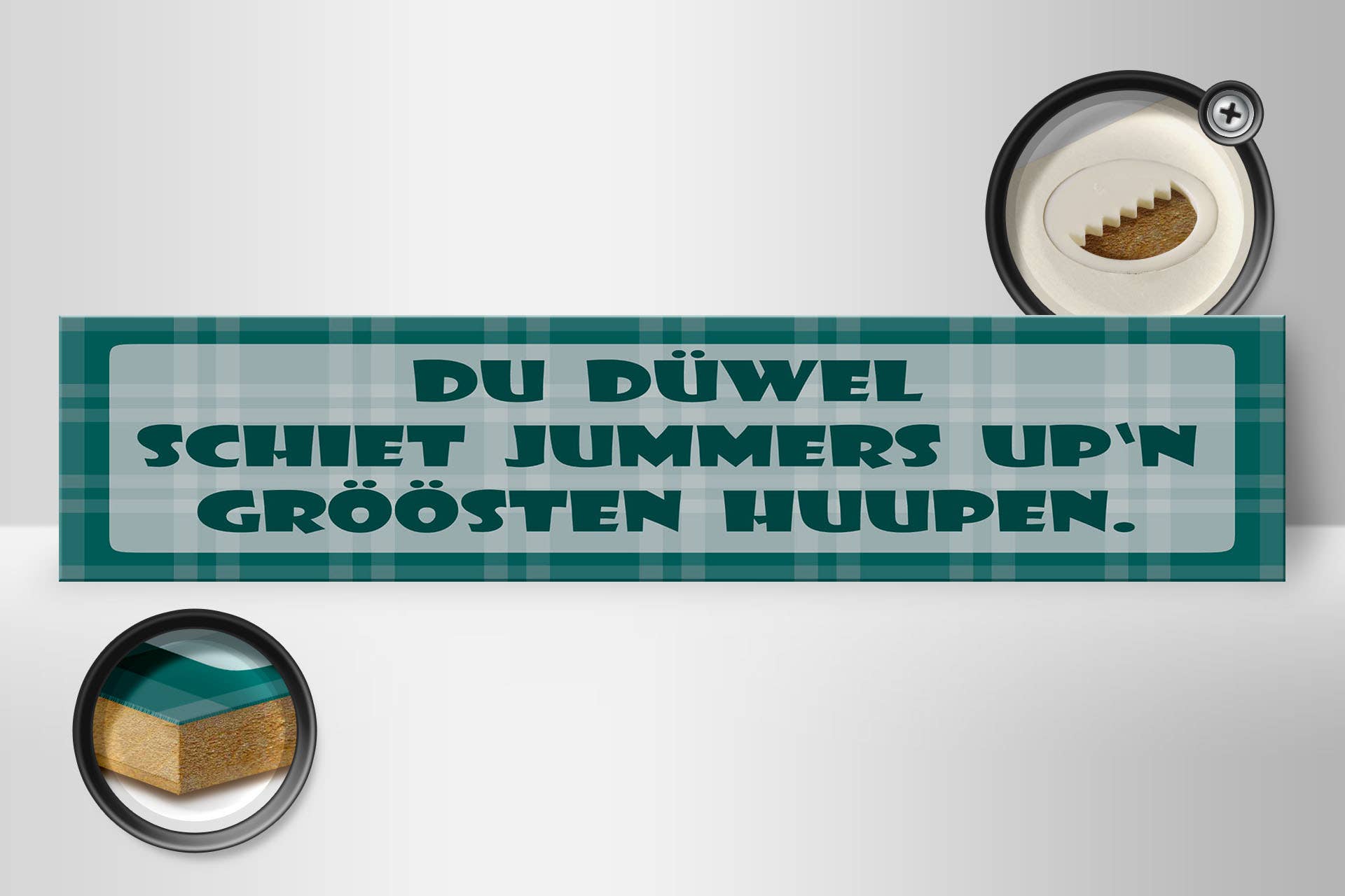 Femer - Wholesale Sign - Wooden sign 46x10 cm The devil shits on the biggest heap1