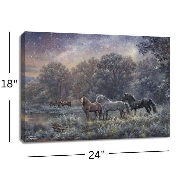 Glow Decor - Vendita all'ingrosso Stampa artistica - My Farm at Night - Decorazione da parete a LED, 18 x 24 cm, completamente illuminata1
