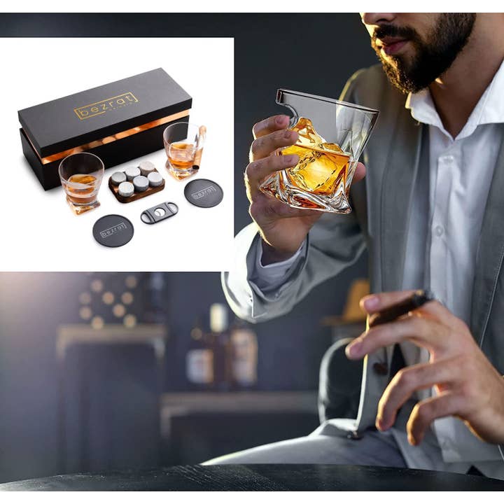 Bezrat - Wholesale Cocktail/Liquor Glass - Whiskey Glasses and Accessories - 12 pieces in Gift Box2