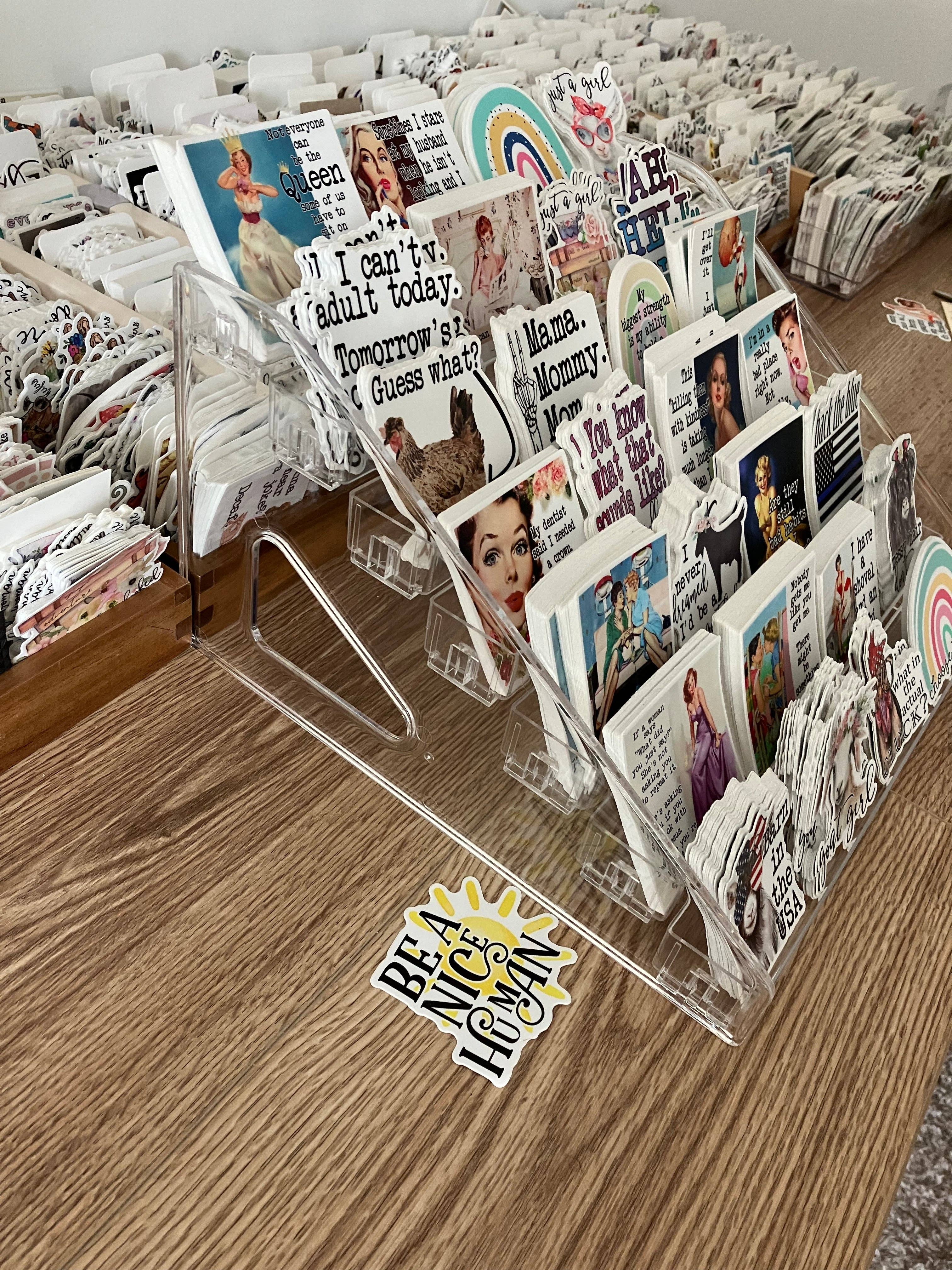 cottage + crown - Wholesale Retailer Display Stand/Case - 7 Tier Vinyl Sticker Acrylic Display Stand 12.4"1