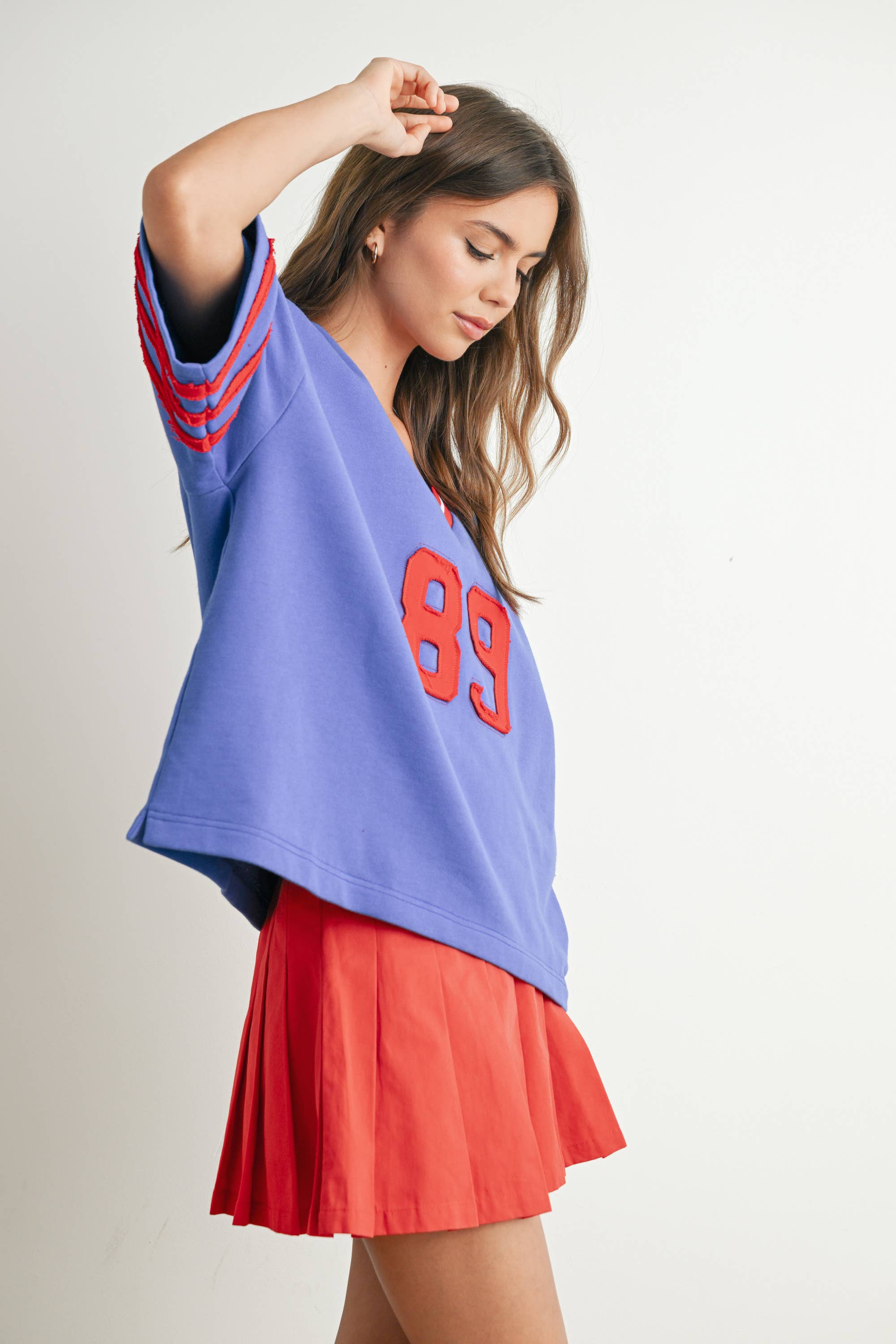 BUTTERMELON - Vendita all'ingrosso Maglietta - Donna - Maglia oversize sporty Varsity Spirit - BMT773410