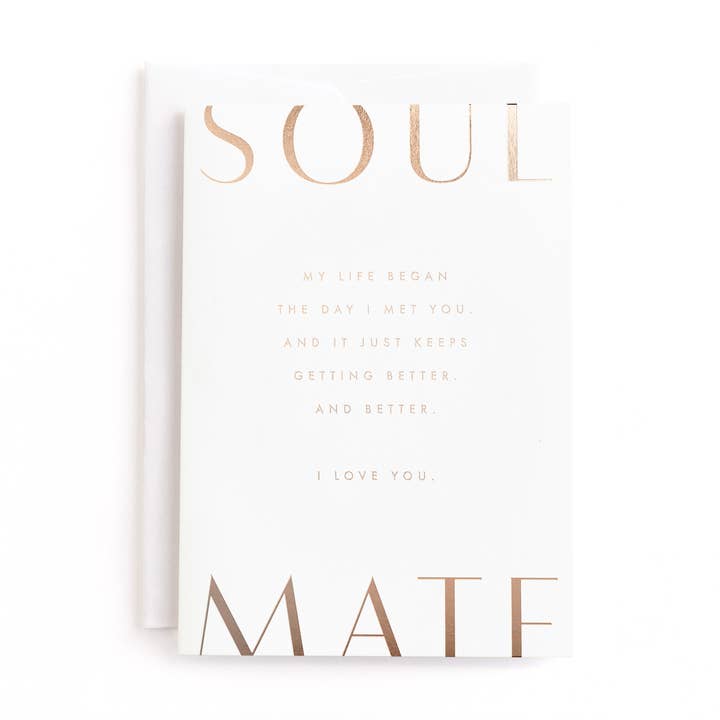 Soul Mate, Anniversary Greeting Card, Foil-Pressed for wholesale by Minted