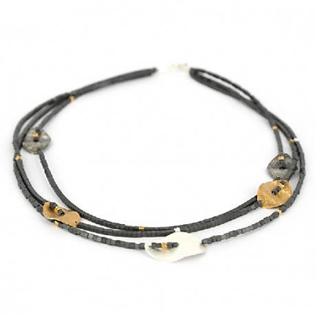 Kette Hämatit und Silber Oxidiert Vergo für den Großhandel von Korczynski Design Jewellery