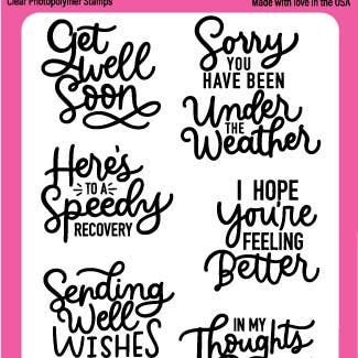 Pink and Main - Wholesale Rubber/Decorative Stamp - Well Wishes