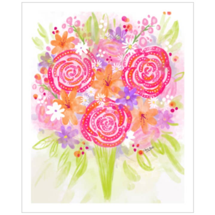 Sunny Bouquet Floral Art Print for wholesale by Dawn of Designs