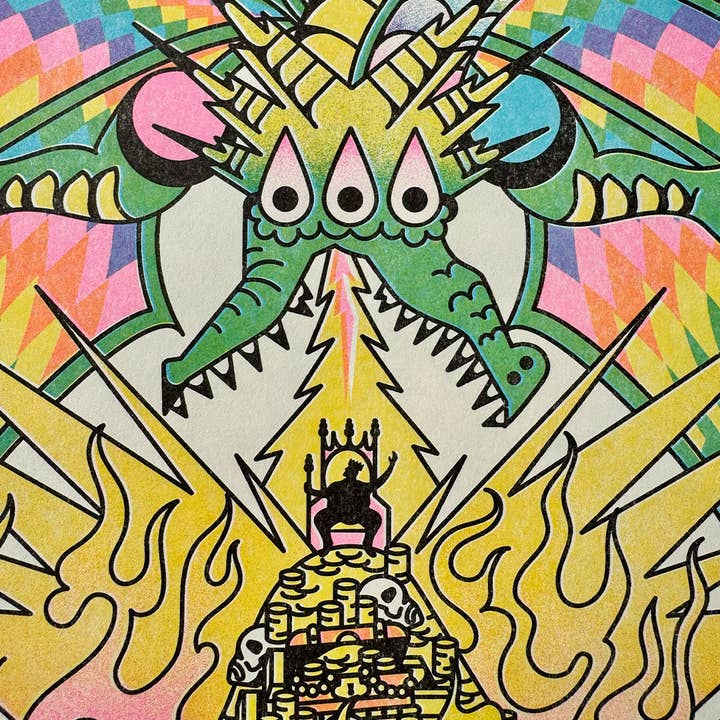 StarKeep Studio - Wholesale Art Print - The Mad King Risograph Print | 11x17 Riso Print2