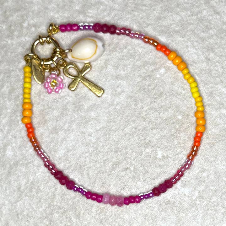 Golden Sunlight Charm Anklet for wholesale by Clarke Palmer