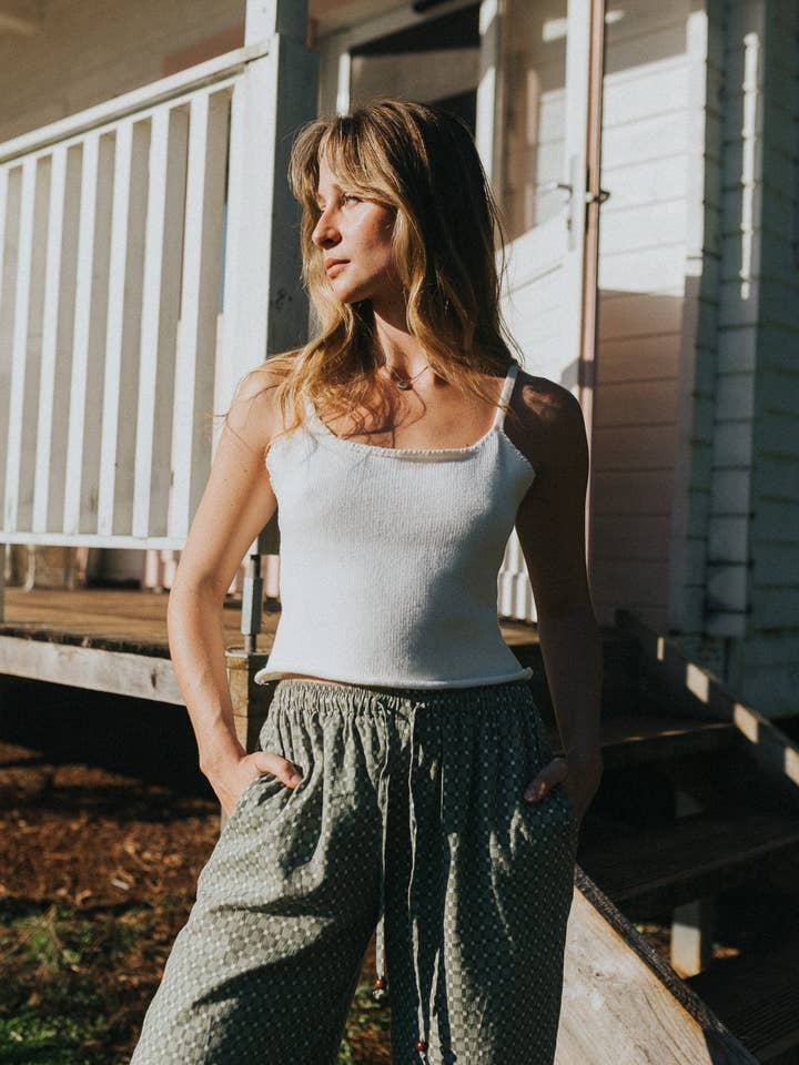 Cove Singlet - White for wholesale by Arlo and Olive