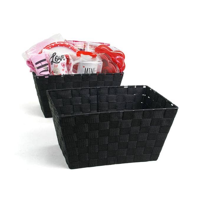 Buhi Imports - Wholesale Basket - 14"  Woven Strap Basket Rectangle- Three Colors0