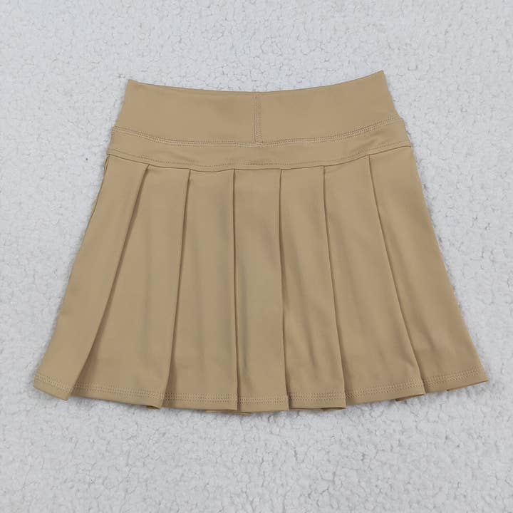 Baby Girls Khaki Yoga Skorts Pleated Skirts Bottom for wholesale by Aier Wholesale