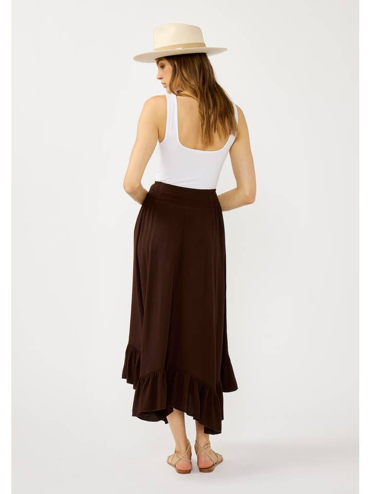 Lovestitch - Wholesale Skirt - Women's - Flowy Smocked Ruffle Hem Skirt7