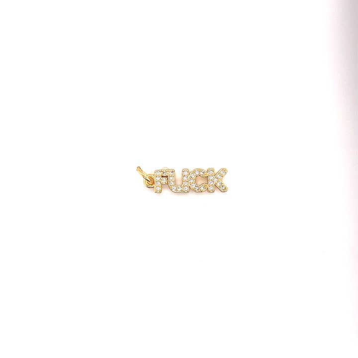 Fuck Charm For Necklace, Fuck Word Charm For Bracelet, Middl for wholesale by The Bead Bazaar