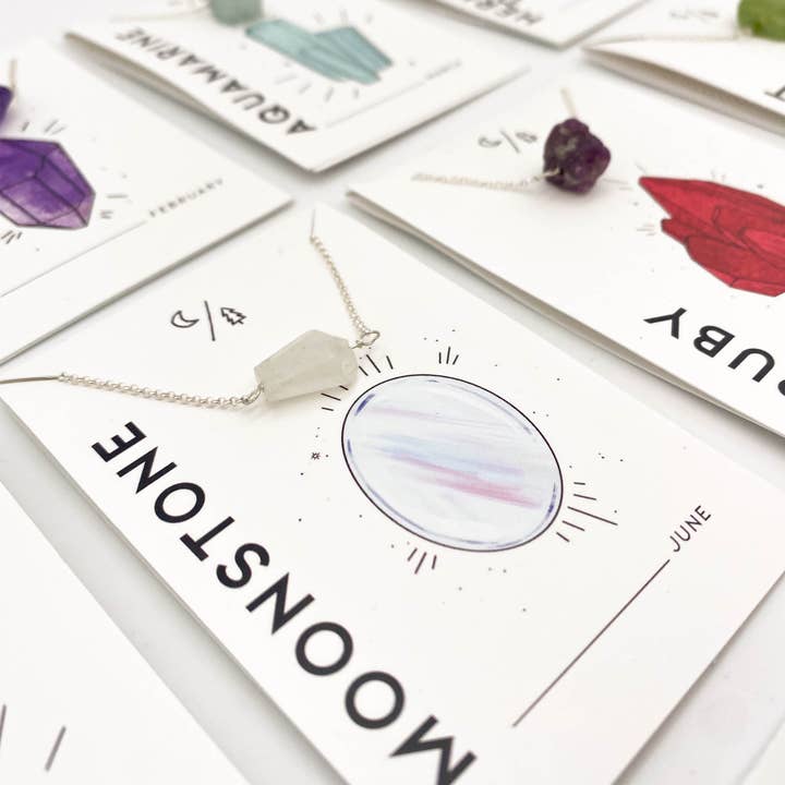 June Birthstone Necklace, Moonstone for wholesale by Luna Pines
