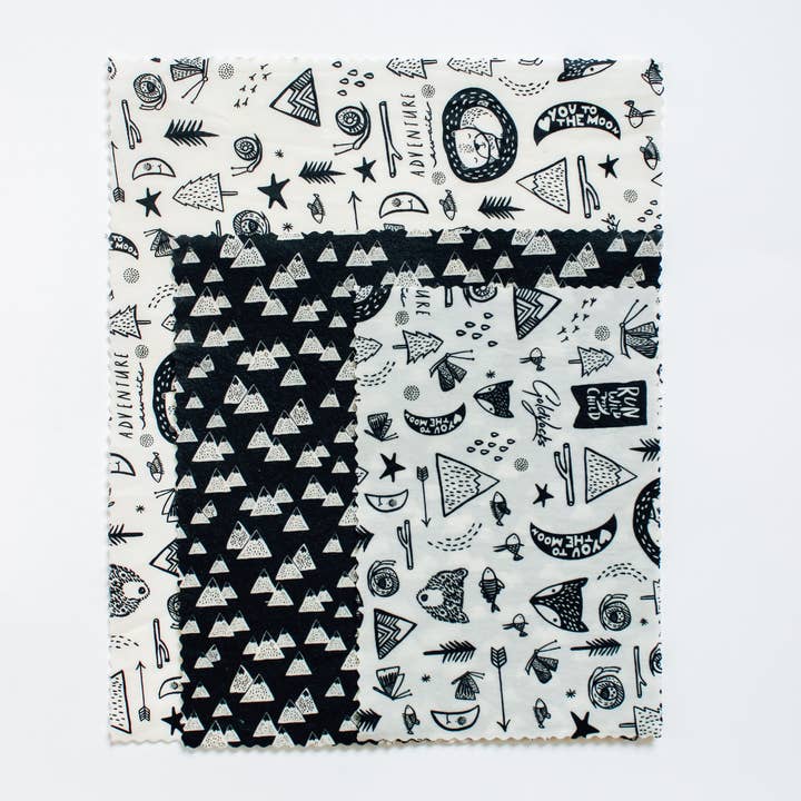 Goldilocks Goods - Wholesale Food storage wrap/bag - Reusable Beeswax Food Wraps: Camping Adventure Set of 34