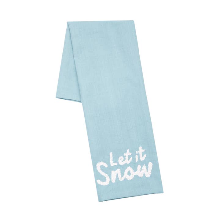 Christmas Let It Snow Blue Kitchen Towel for wholesale by carol & frank