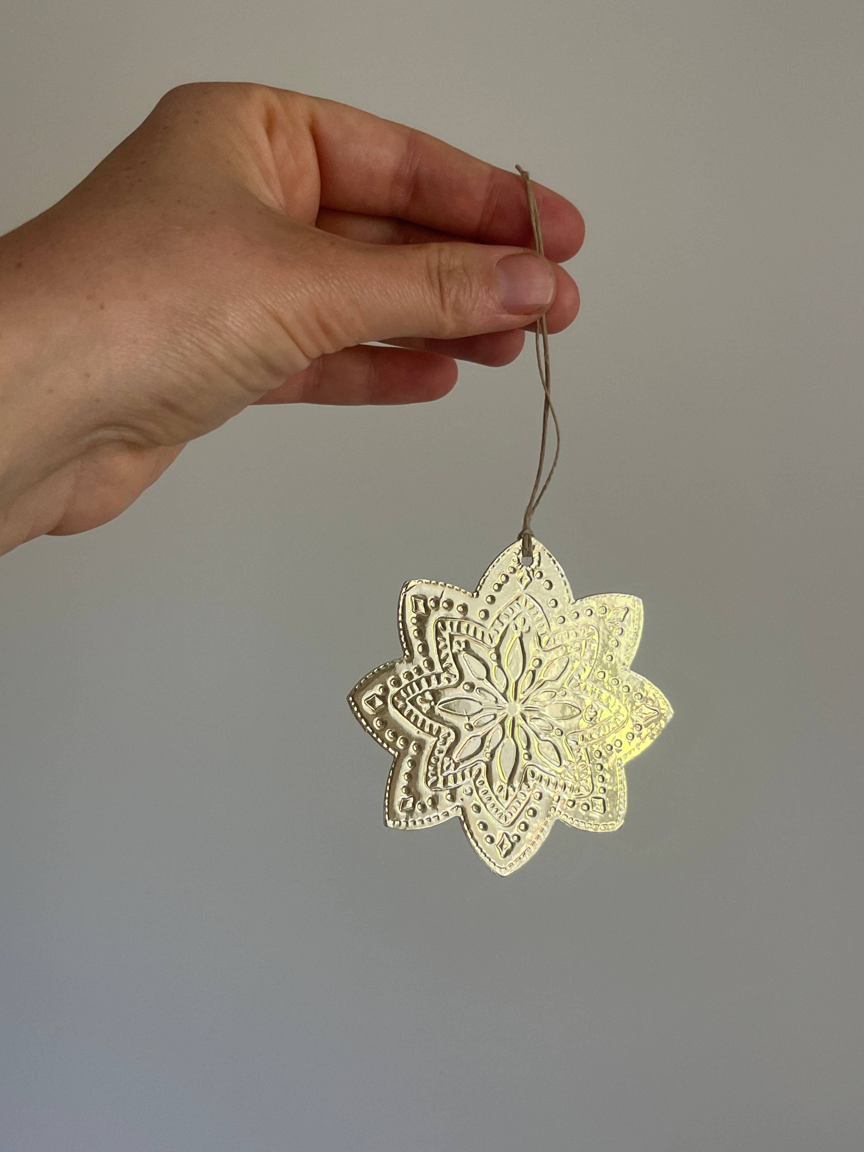 THE LITTLE PRESS - Wholesale Ornament - Mandala - Faux-tin Ornament - Gold2