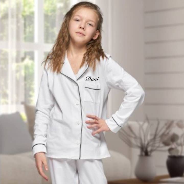 Kids Unisex Personalised Long Jersey Pyjamas for wholesale by Lulabay