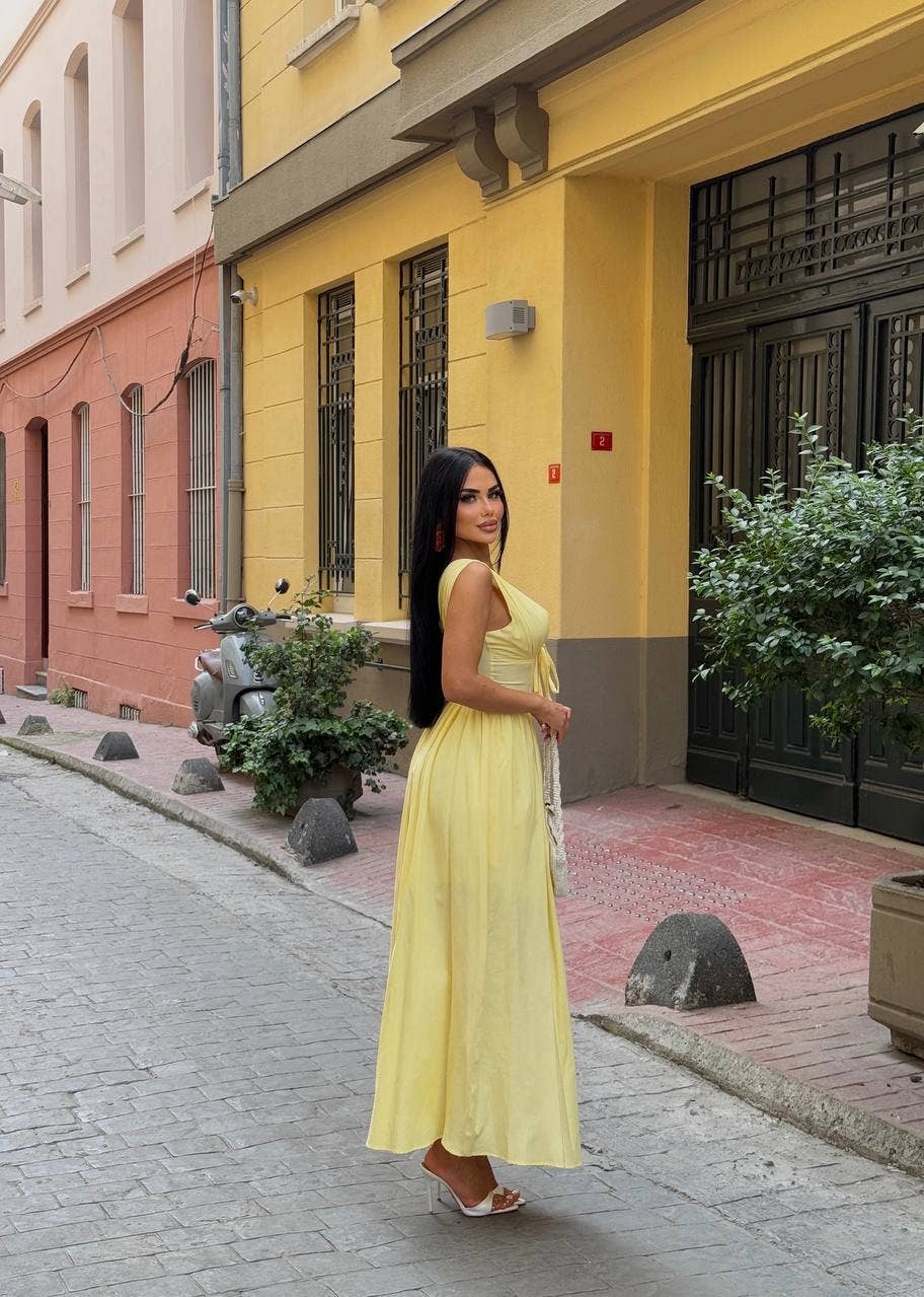 Standpoint Top – Vestido - Mulher por atacado – Vestido Riviera Maxi – Corpete – Laço Frontal – 120115