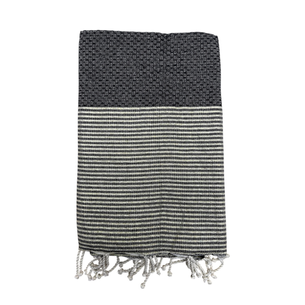 SoBeach - Vente Cache-maillot – femme - Fouta noir lurex or, Beach Towel coton recyclé 200x100cm0
