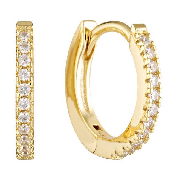 Reverie Cubic Zirconia Huggie Hoop Earrings for wholesale by BOWERBIRD JEWELS