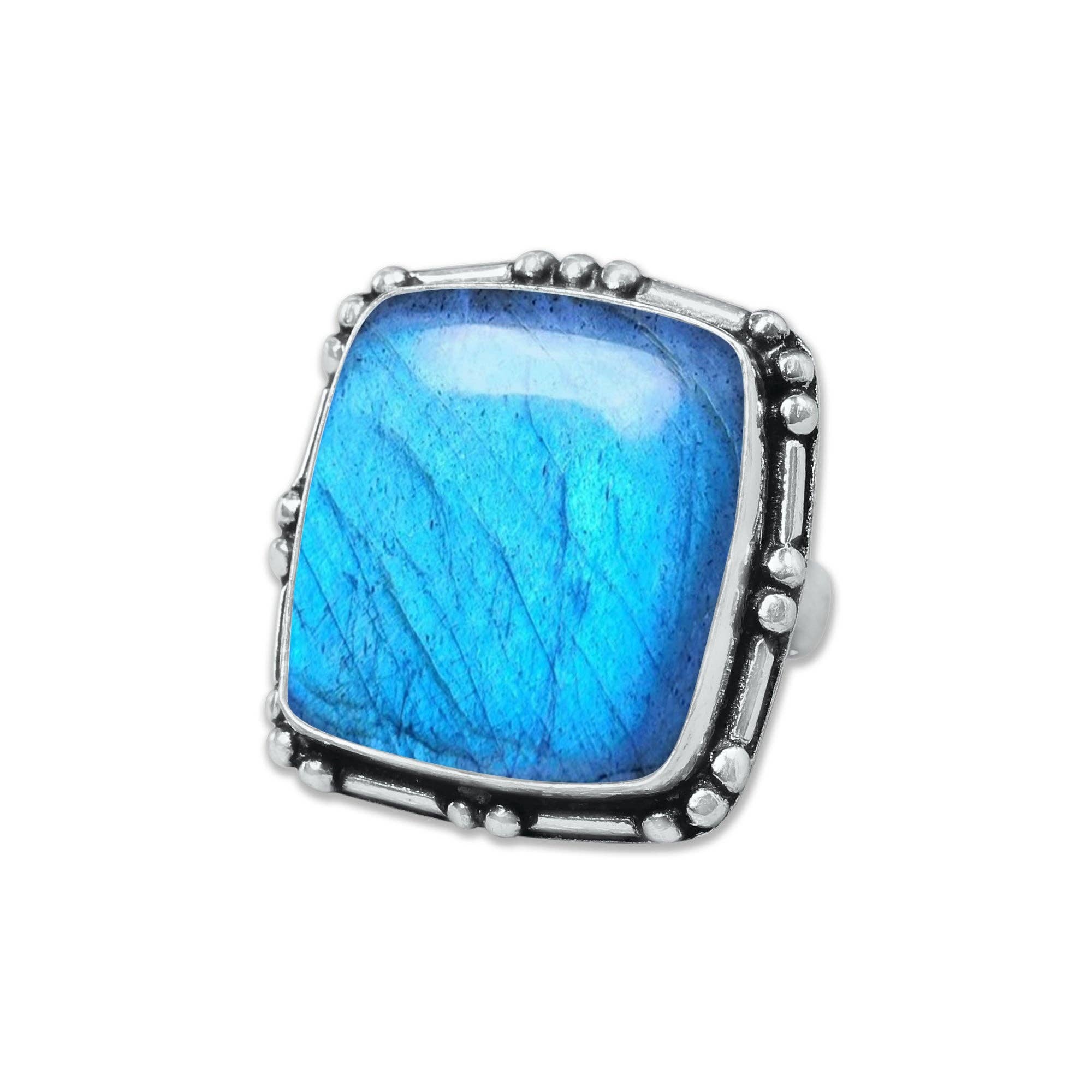 Handmade Jewels – Anel de cocktail/declaração por atacado – Anéis de Labradorite – Prateados, Feitos à Mão, Cintilantes Cinza-Azul (Tamanhos EUA 6–10, Não Ajustáveis)17