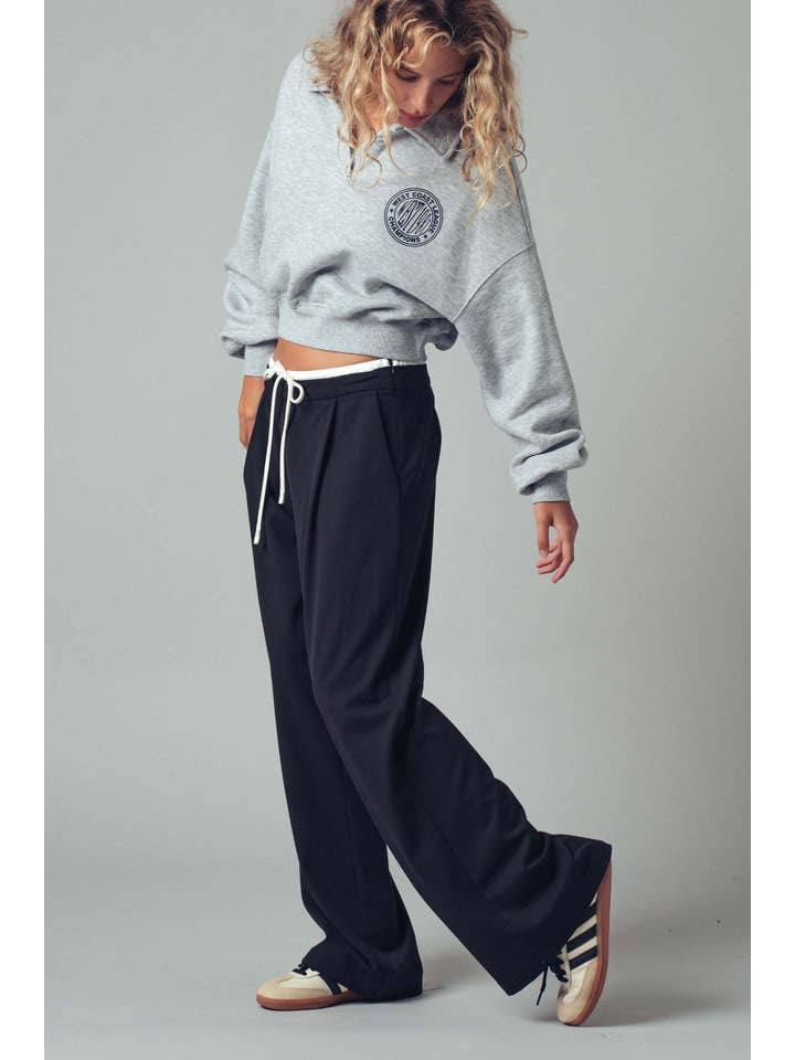 Urban Daizy - Wholesale Pants - Women's - Relaxed Wide-Leg Drawstring Trousers22