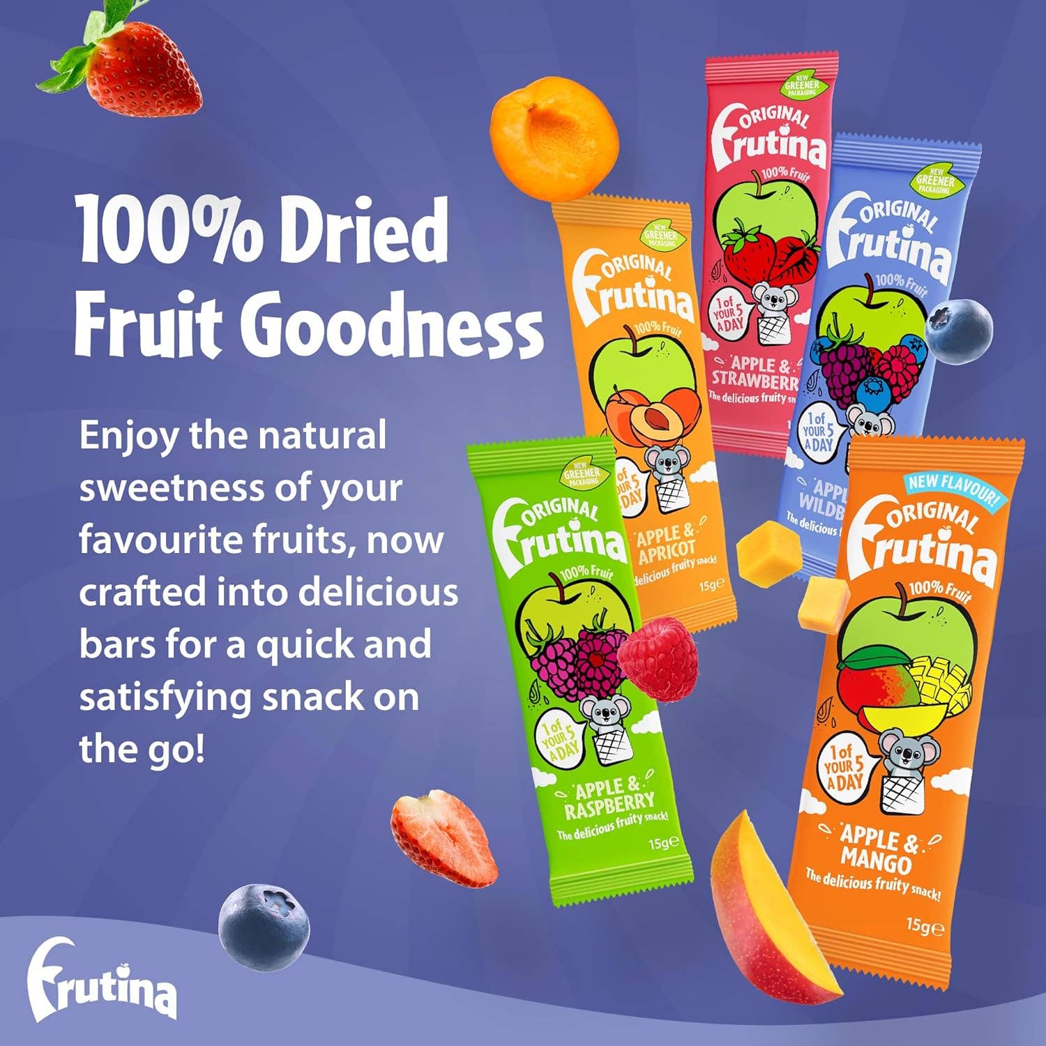 Frutina – wholesale Fruit snacks – Frutina 100% Fruit Snack Variety Box15g Pack of 60, 40k sold6