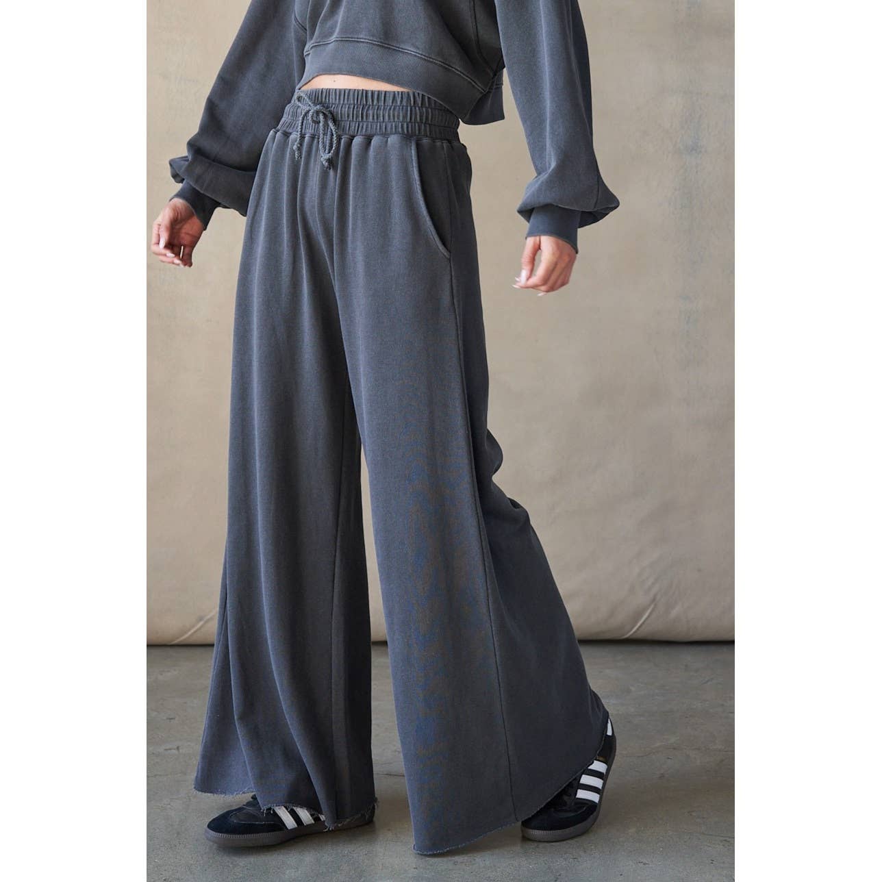 lalamia - Wholesale Pants - Women's - Matching Rib Wide Oversize Sweatpants15